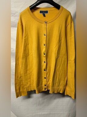 Karen Scott Yellow Button-Front Cardigan Sweater